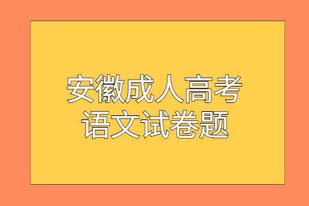 安徽成人高考语文试卷题