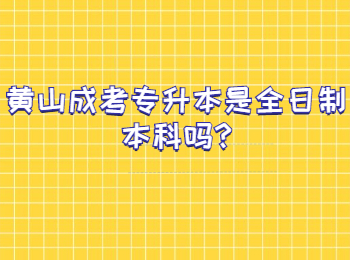 黄山成考专升本是全日制本科吗