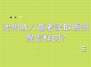 池州成人高考录取原则是怎样的