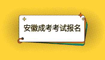 安徽成考考试报名