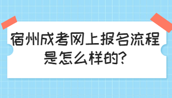 宿州成考网上报名流程是怎么样的