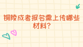 铜陵成考报名需上传哪些材料