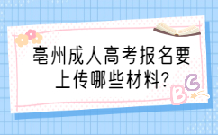 亳州成人高考报名要上传哪些材料